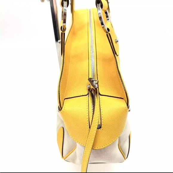 Salvatore Ferragamo Yellow and Cream Shoulder Bag - Picture 13 of 16